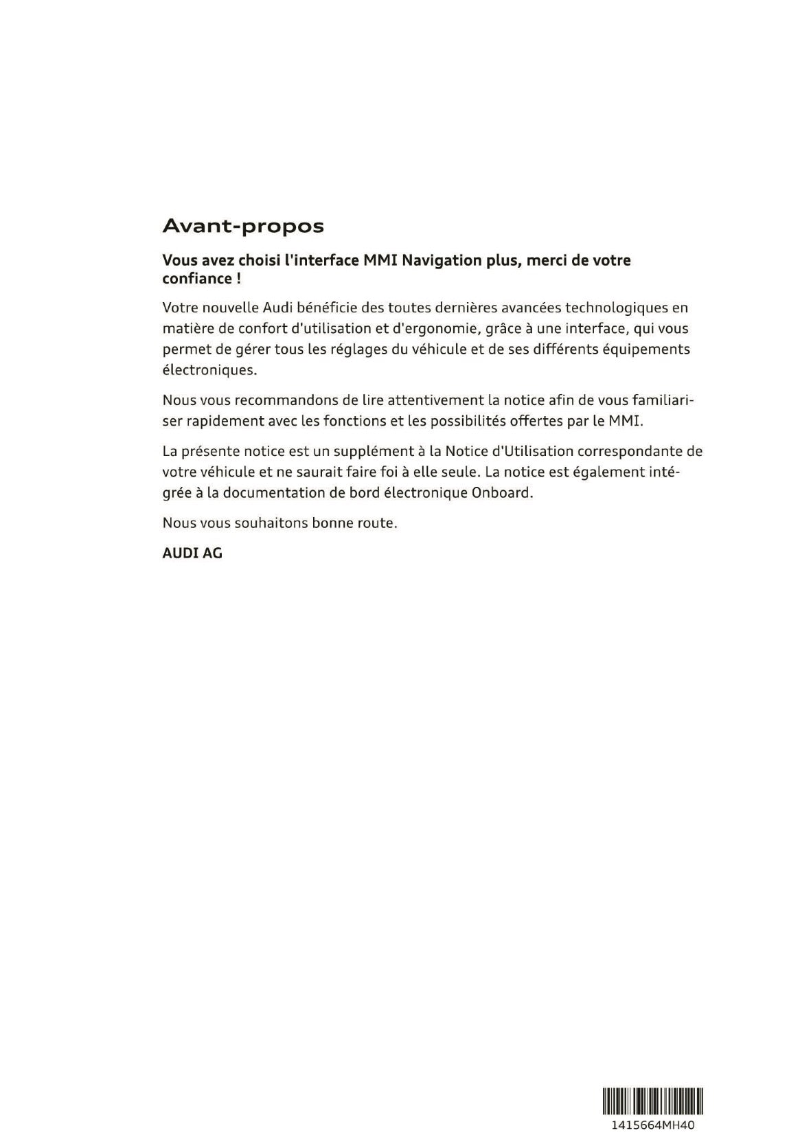 2013 Audi Q5/SQ5 MMI Navigation Plus Manuel d'Infotainment | Français