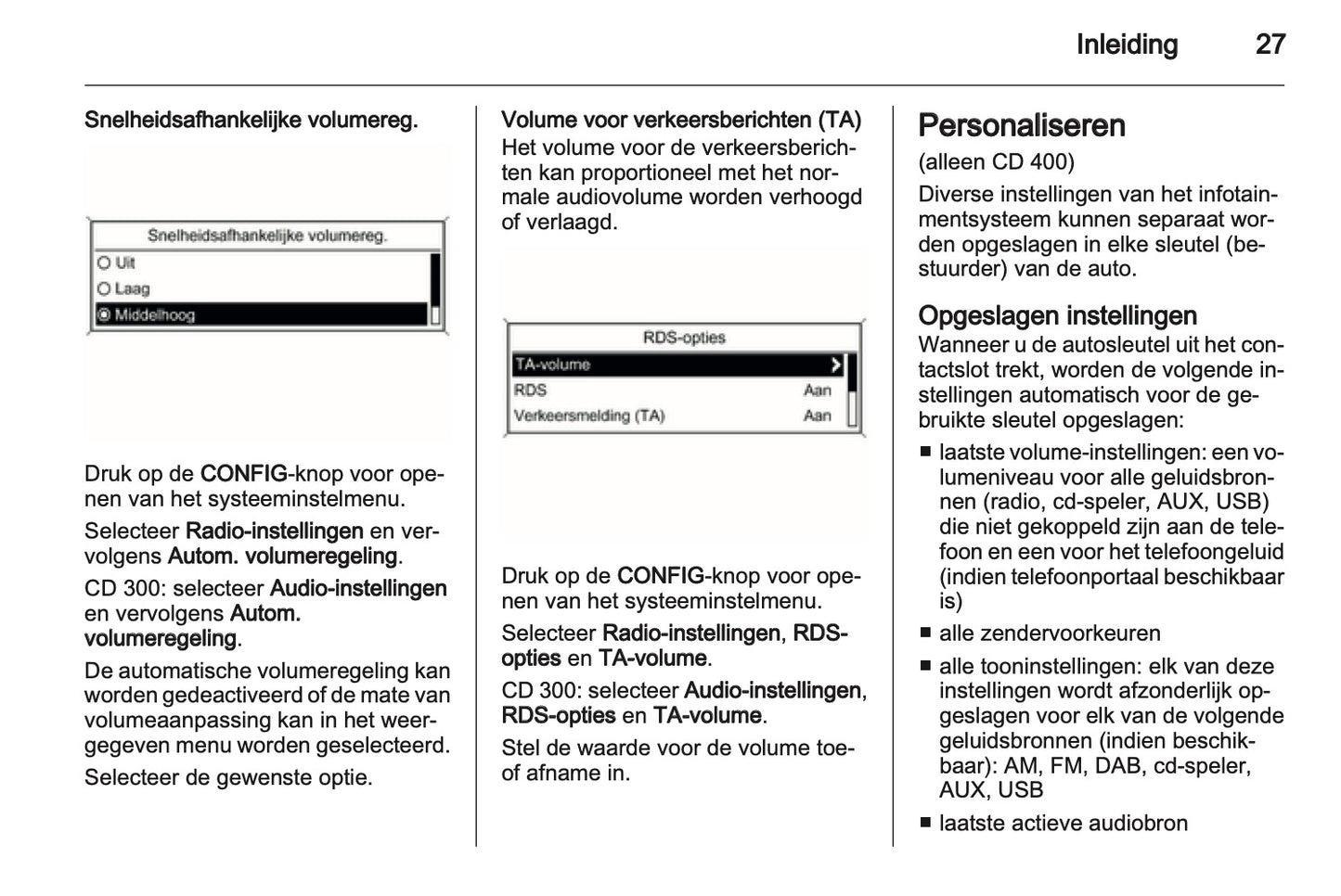 2012 Opel Meriva Infotainment Manual | Dutch