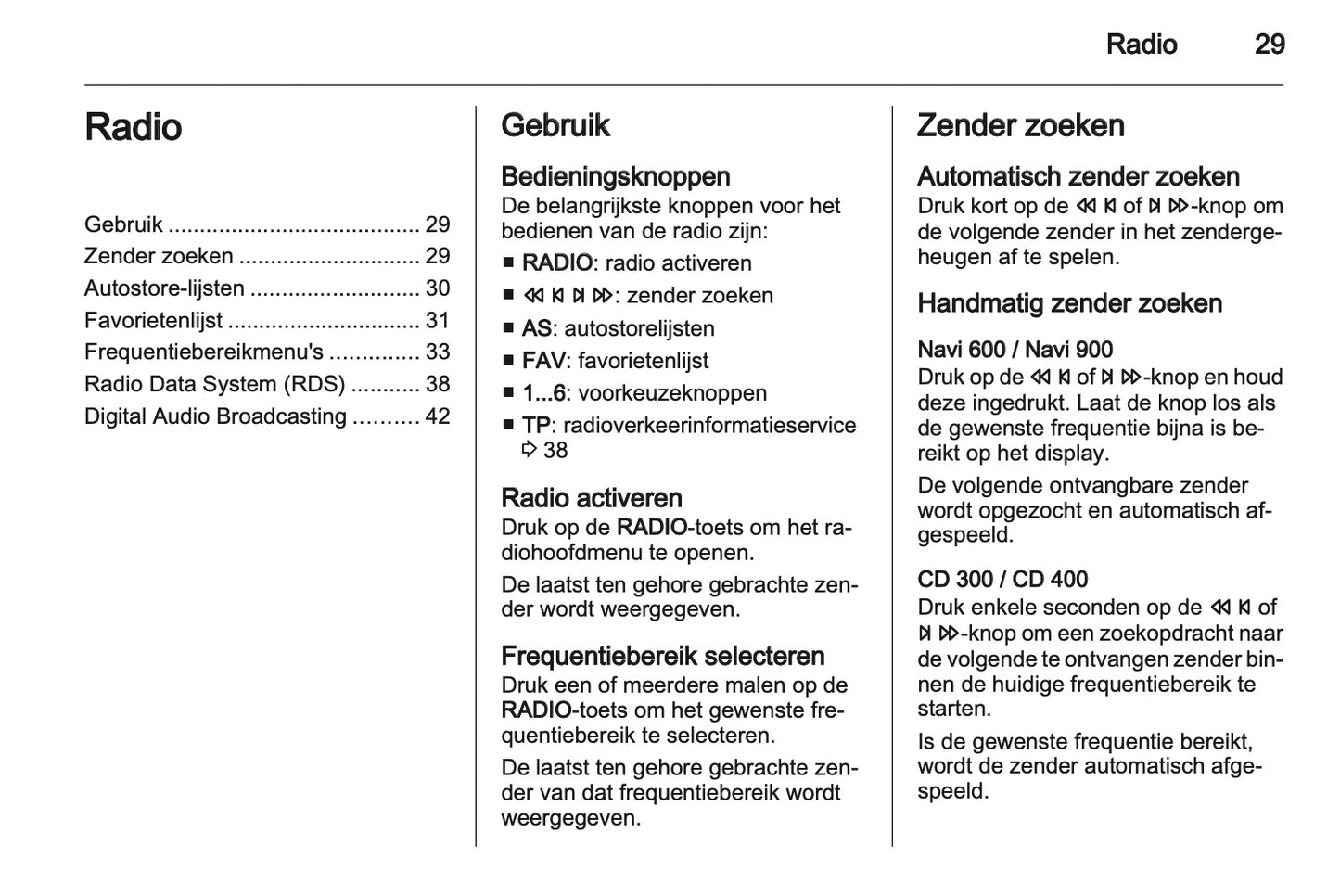 2012 Opel Meriva Infotainment Manual | Dutch