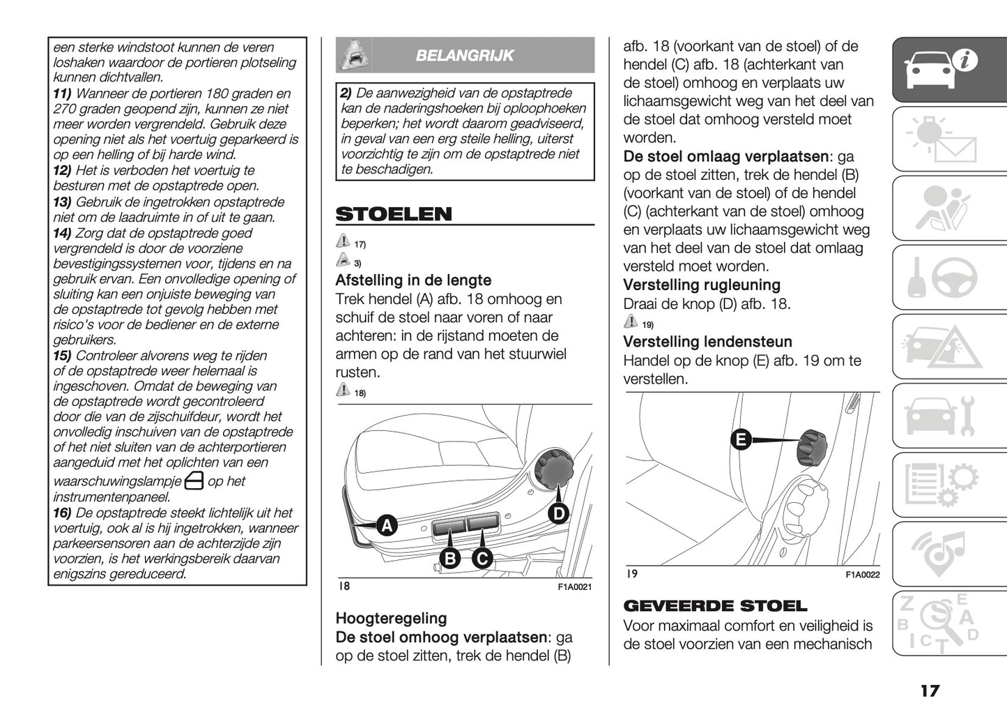 2019-2020 Fiat Ducato Camper Owner's Manual | Dutch
