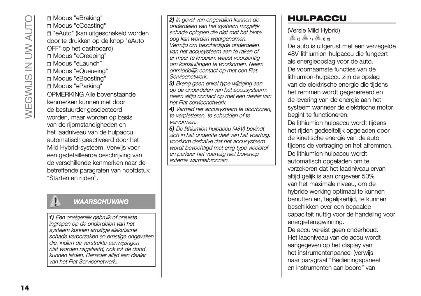 2023 Fiat Tipo 5 Door/Station Wagon Owner's Manual | Dutch