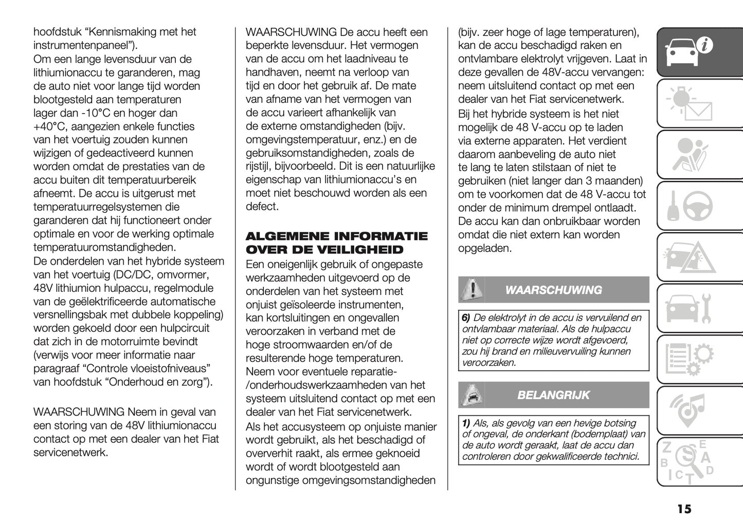 2023 Fiat Tipo 5 Door/Station Wagon Owner's Manual | Dutch