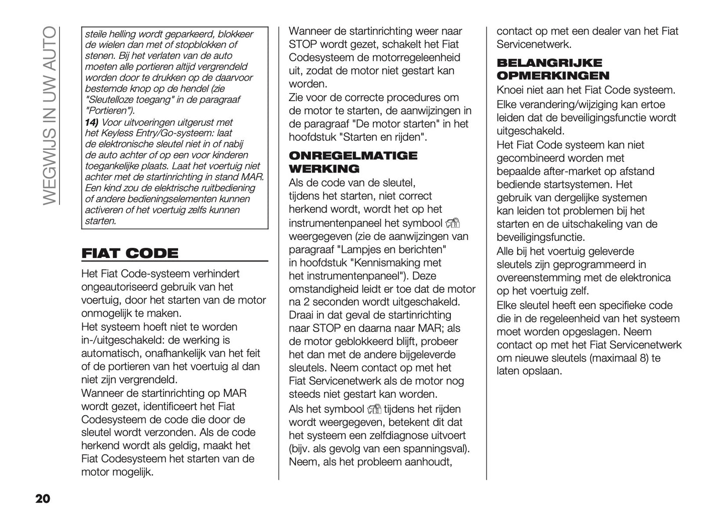 2023 Fiat Tipo 5 Door/Station Wagon Owner's Manual | Dutch