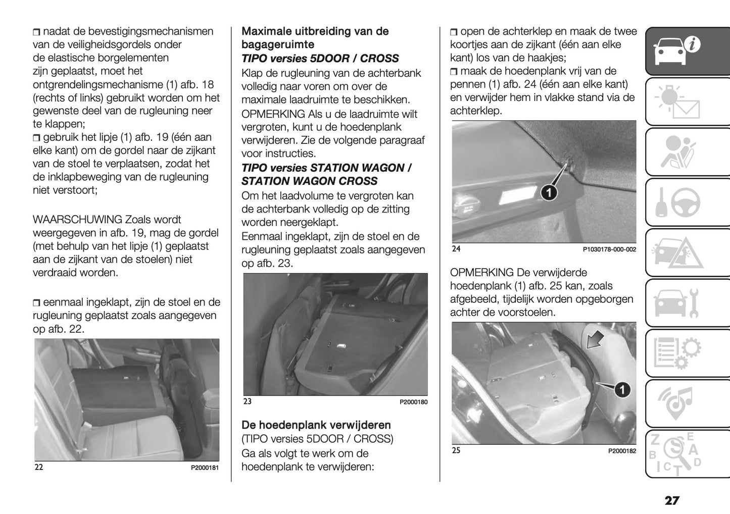 2023 Fiat Tipo 5 Door/Station Wagon Owner's Manual | Dutch