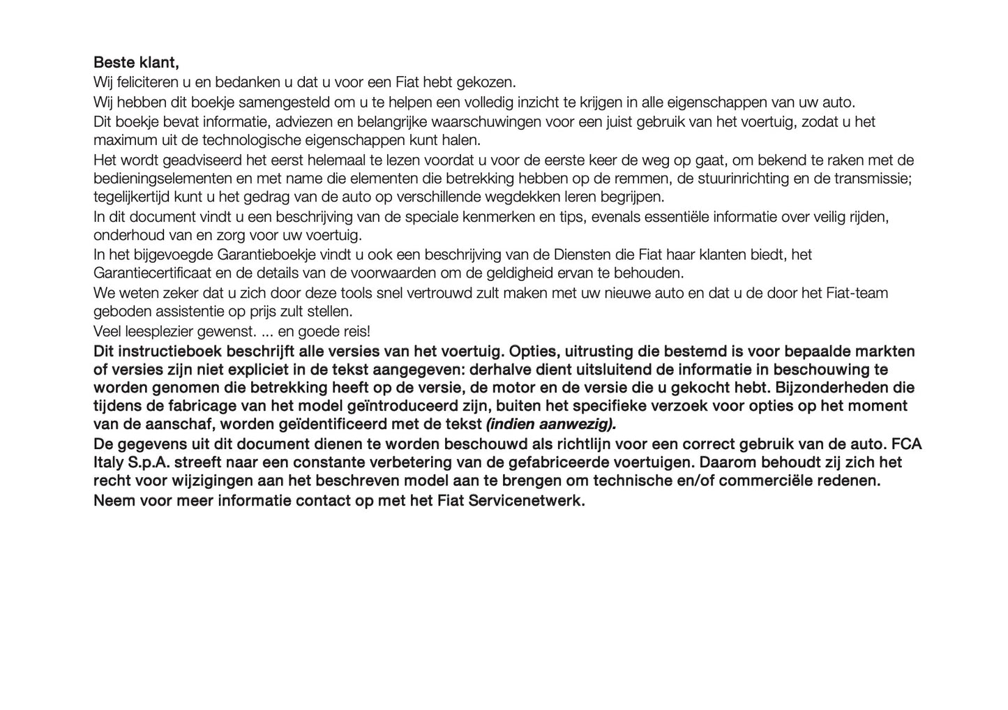 2023 Fiat Tipo 5 Door/Station Wagon Owner's Manual | Dutch