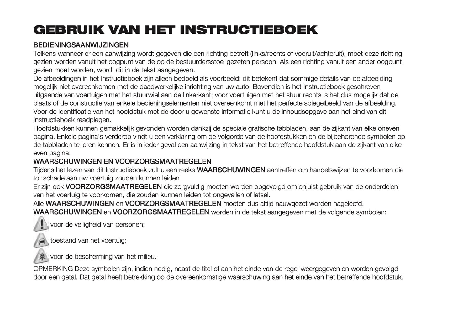 2023 Fiat Tipo 5 Door/Station Wagon Owner's Manual | Dutch