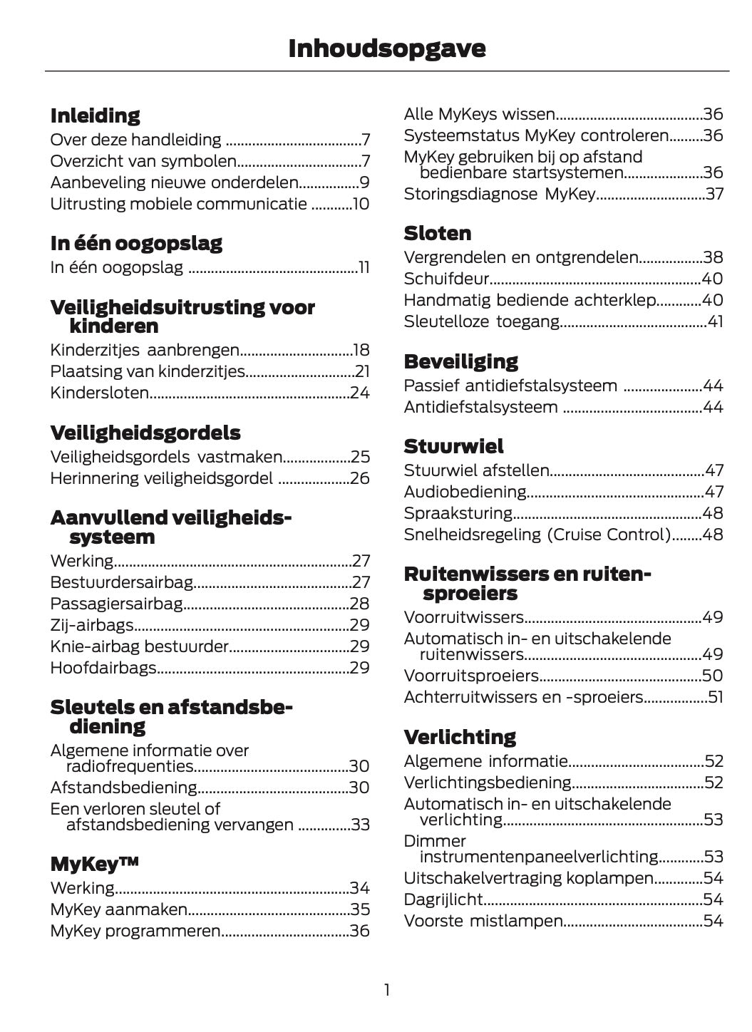 2014-2015 Ford B-Max Owner's Manual | Dutch