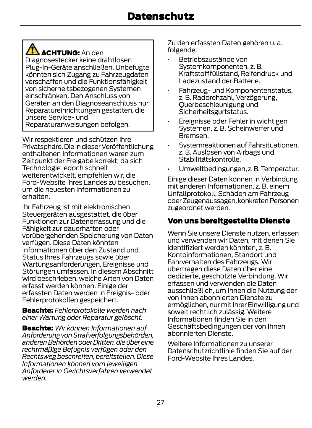 2023-2024 Ford Focus Manuel du propriétaire | Allemand