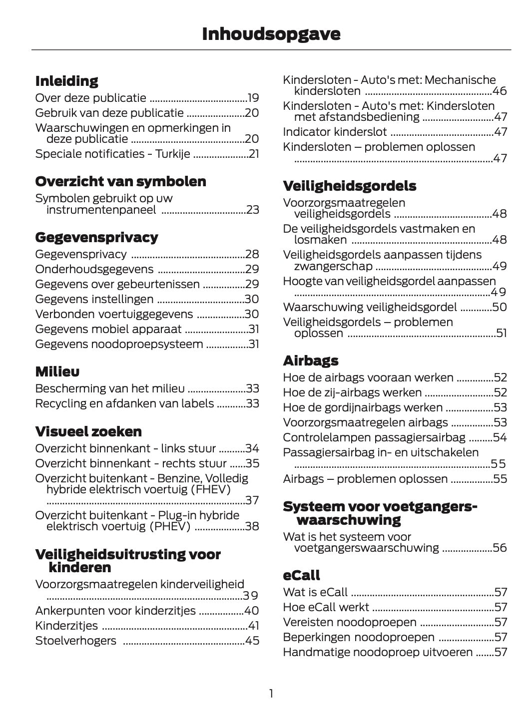 2025-2026 Ford Kuga Owner's Manual | Dutch