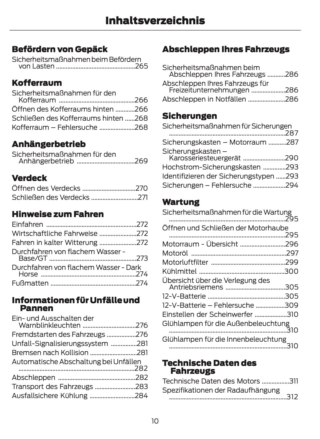 2024-2025 Ford Mustang Owner's Manual | German