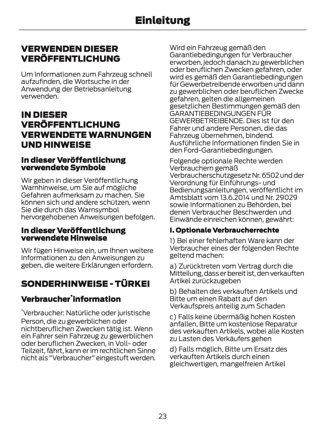 2024-2025 Ford Tourneo Courier/Transit Courier Owner's Manual | German