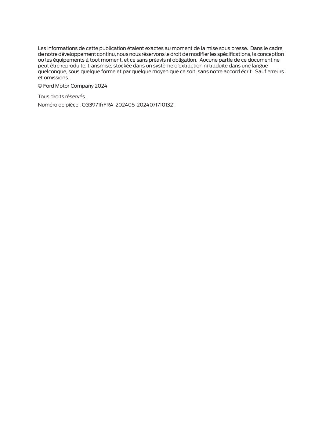 2024-2025 Ford Tourneo Courier/Transit Courier Manuel du propriétaire | Français