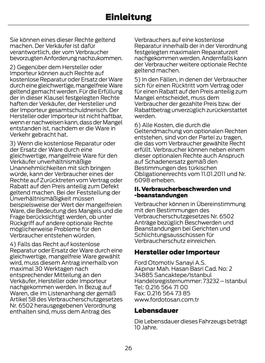2024-2025 Ford Tourneo Custom/Transit Custom Owner's Manual | German