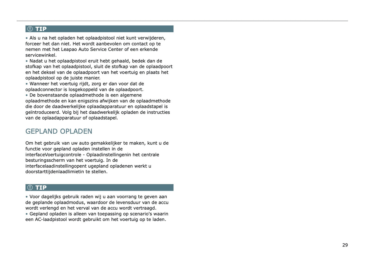 2025 Leapmotor T03 Owner's Manual | Dutch