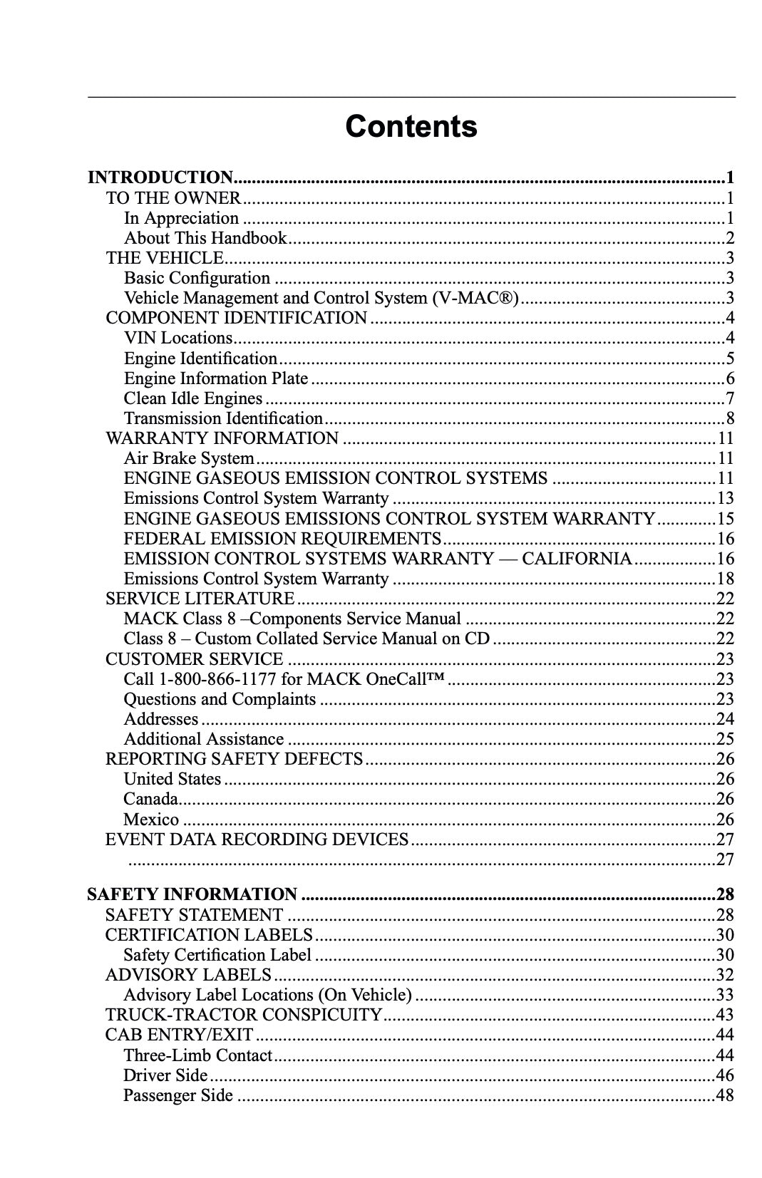 2010 Mack TD700 Series Owner's Manual | English