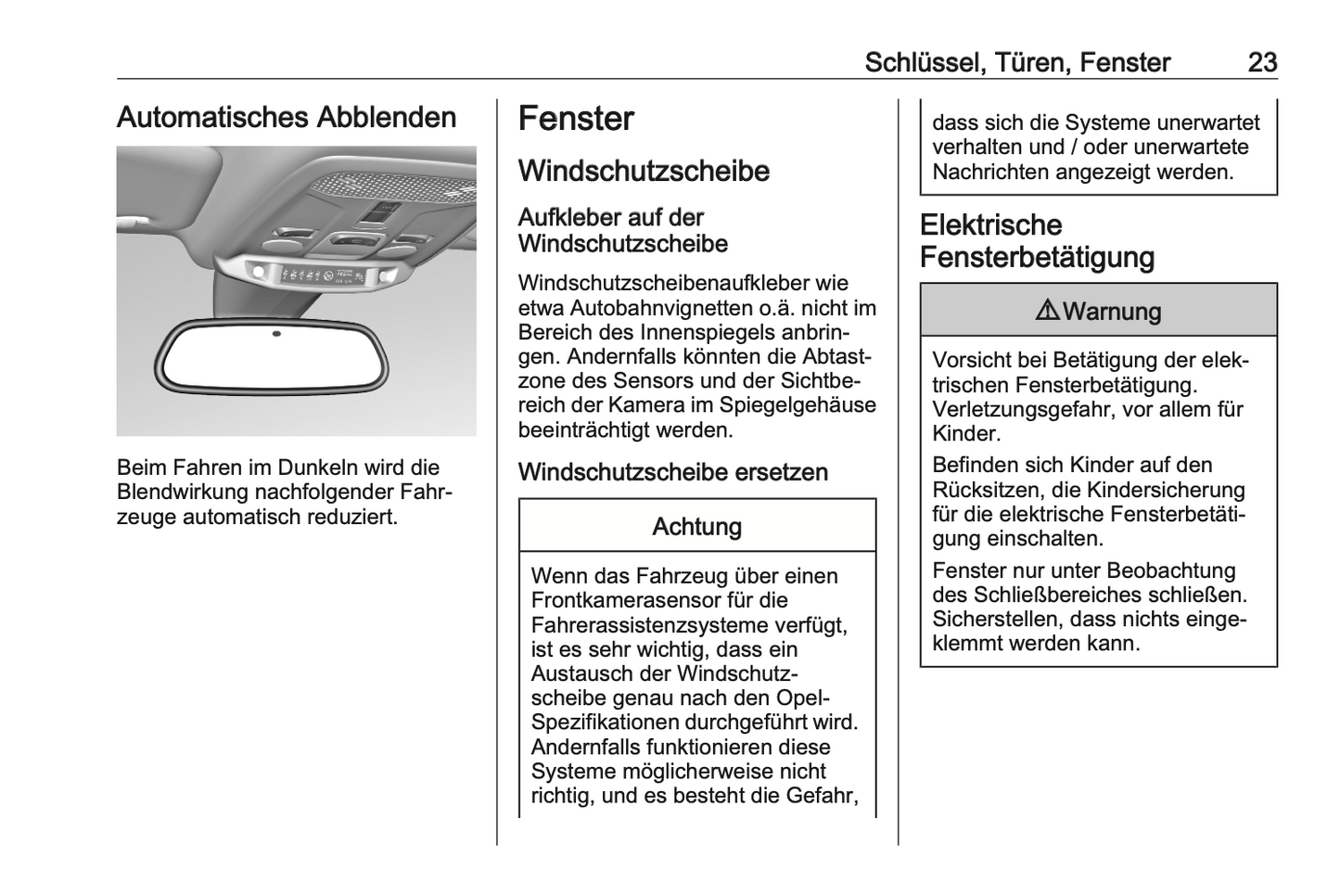 2020-2021 Opel Corsa/Corsa-e Owner's Manual | German