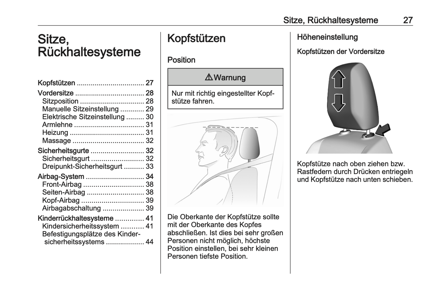 2020-2021 Opel Corsa/Corsa-e Owner's Manual | German