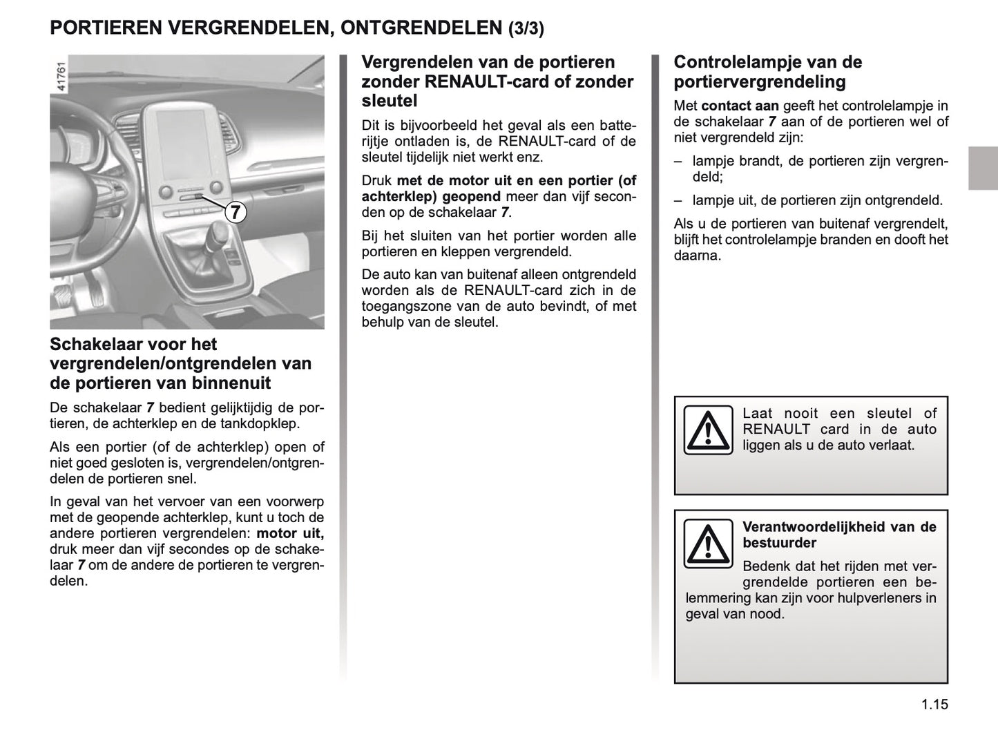 2018-2019 Renault Scenic/Grand Scenic Owner's Manual | Dutch