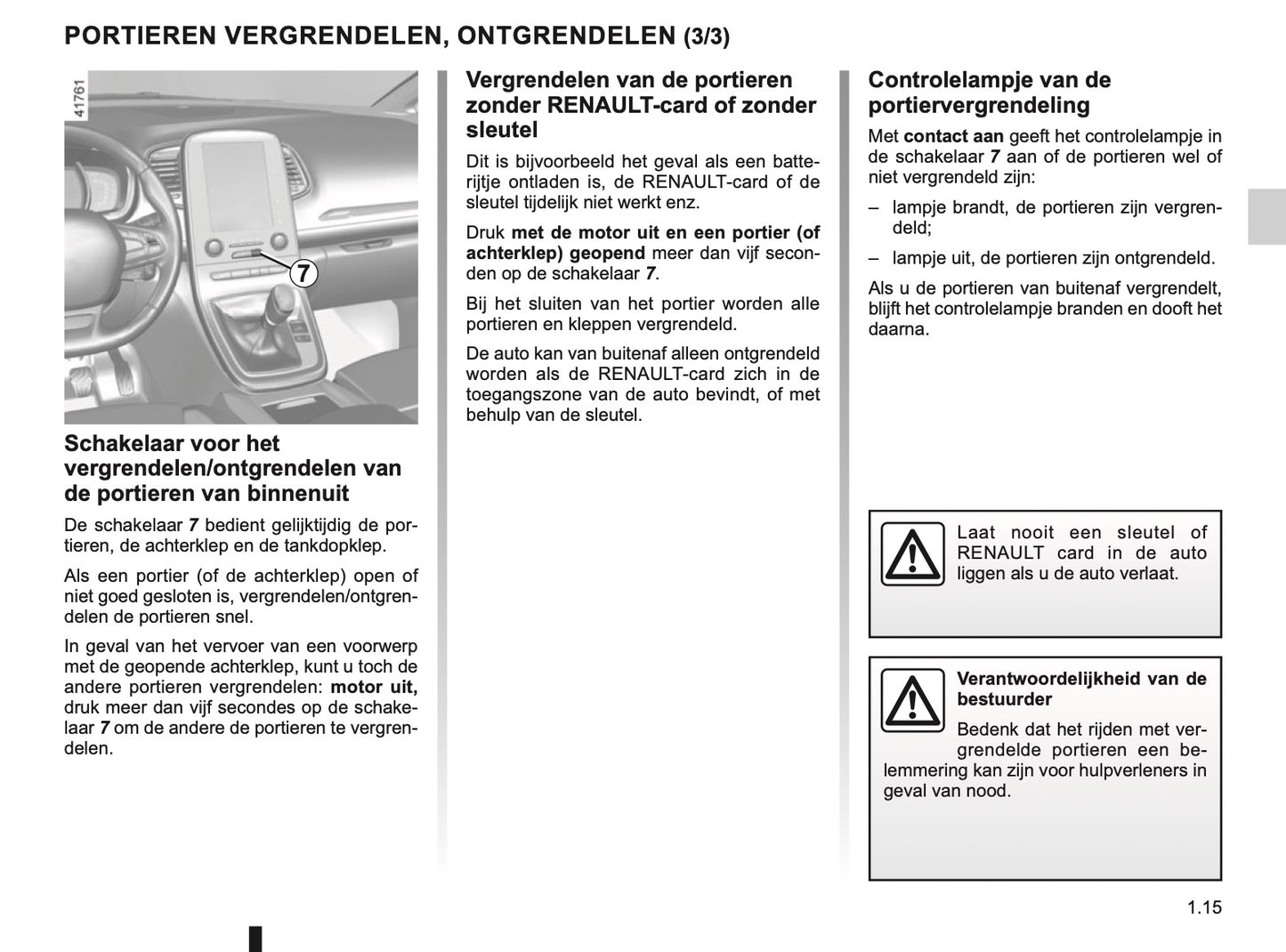 2019-2020 Renault Scenic/Grand Scenic Owner's Manual | Dutch