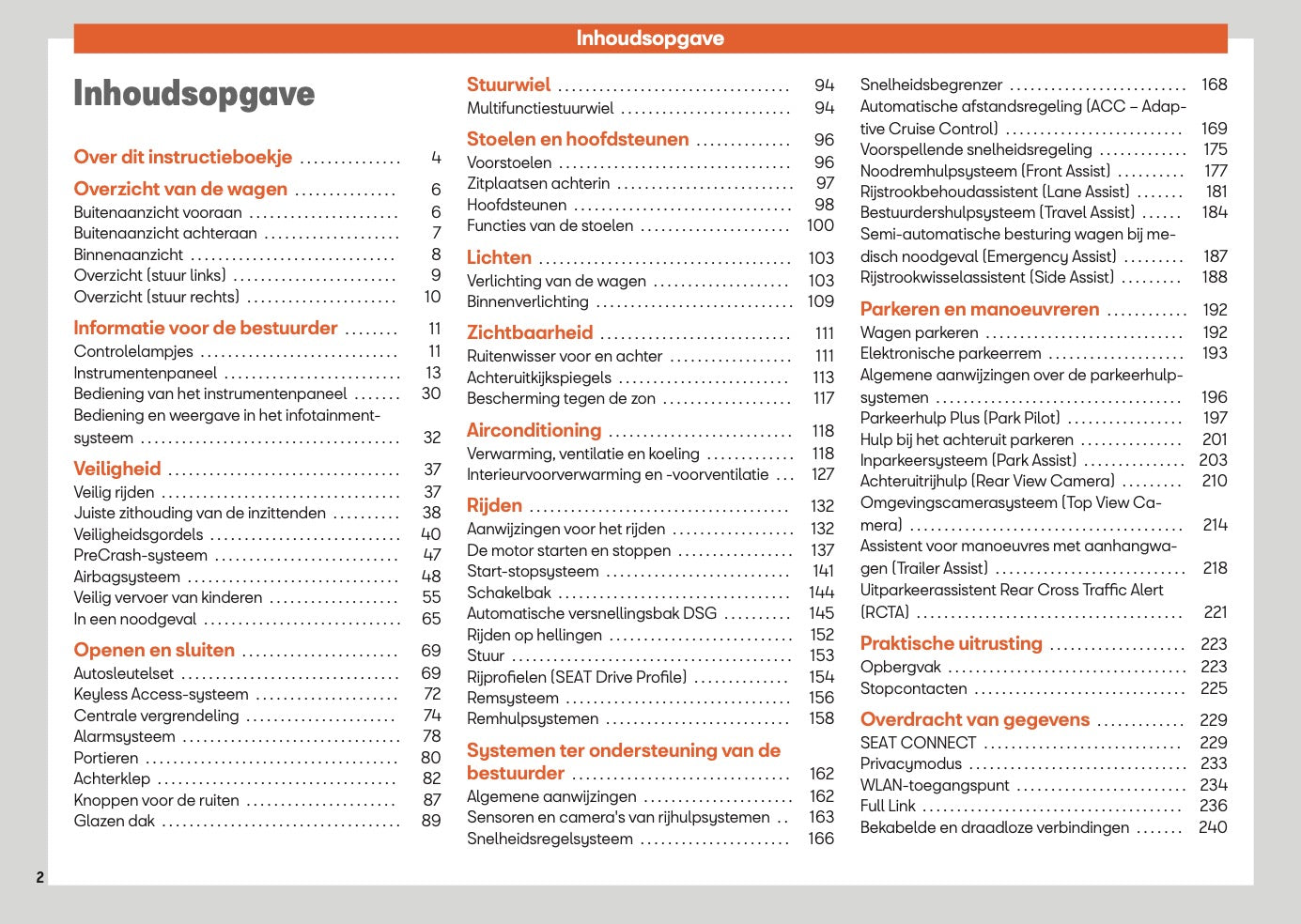 2024 Seat Ateca Owner's Manual | Dutch