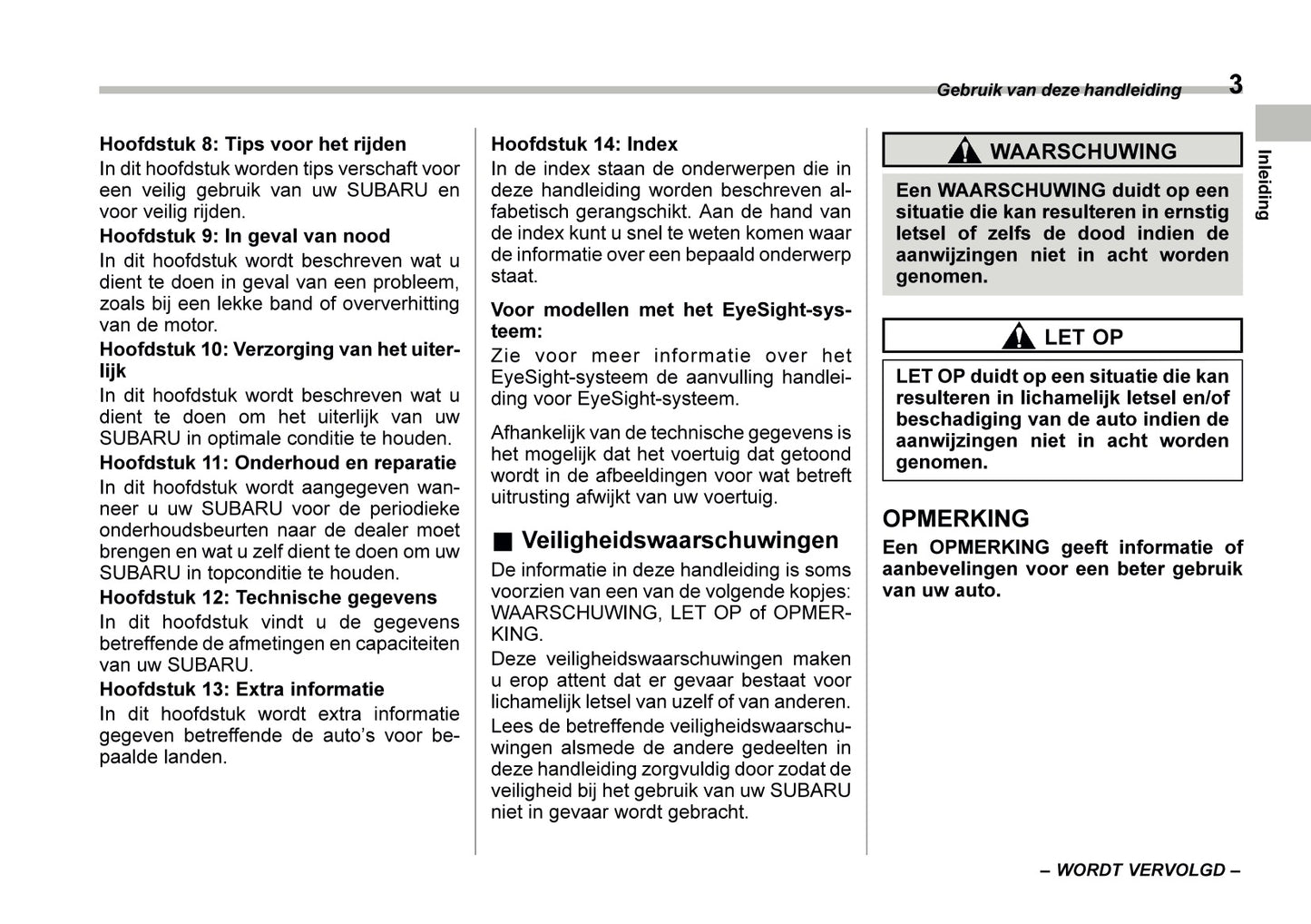 2022 Subaru Outback Owner's Manual | Dutch