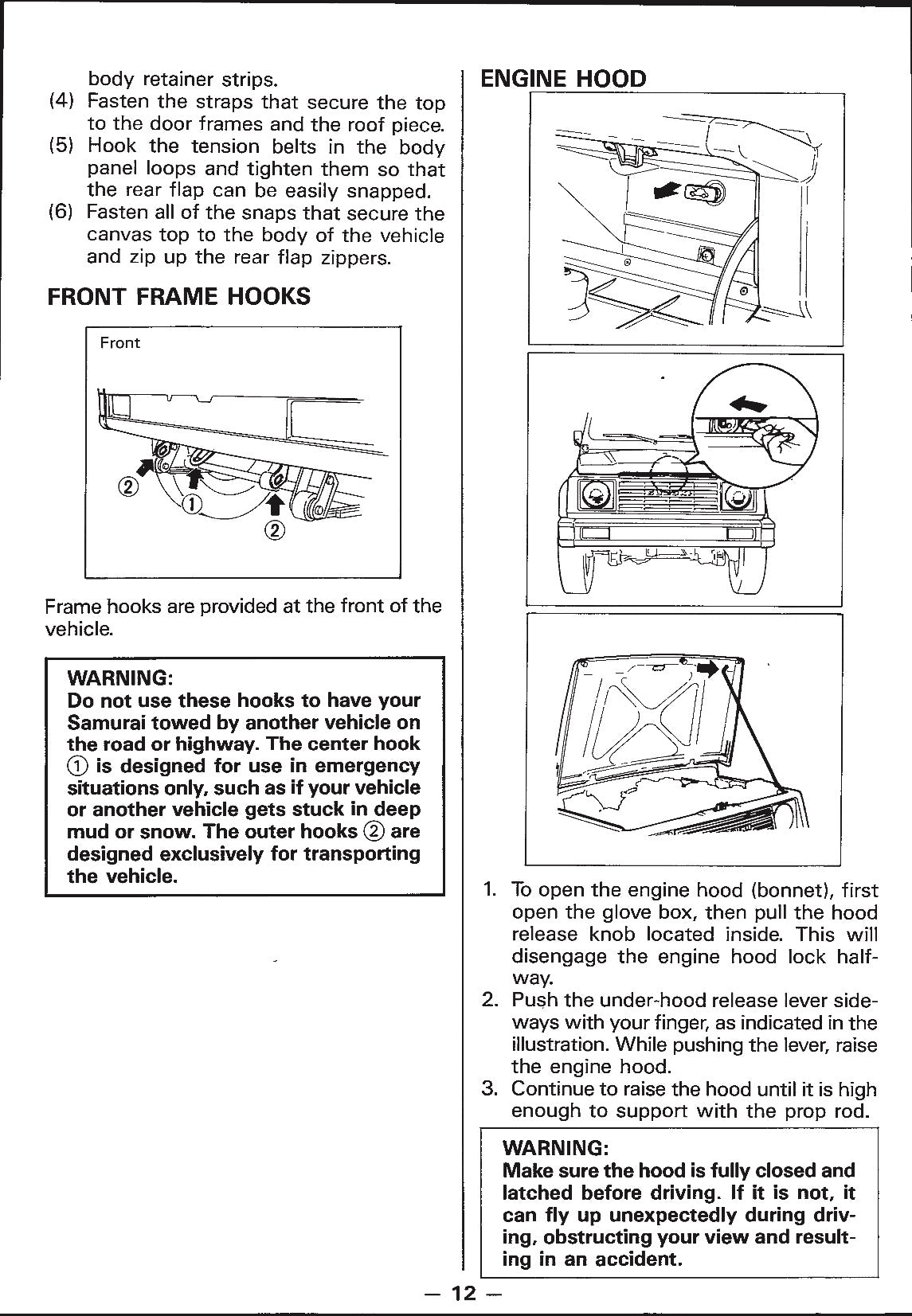 1988 Suzuki Samurai Owner's Manual | English