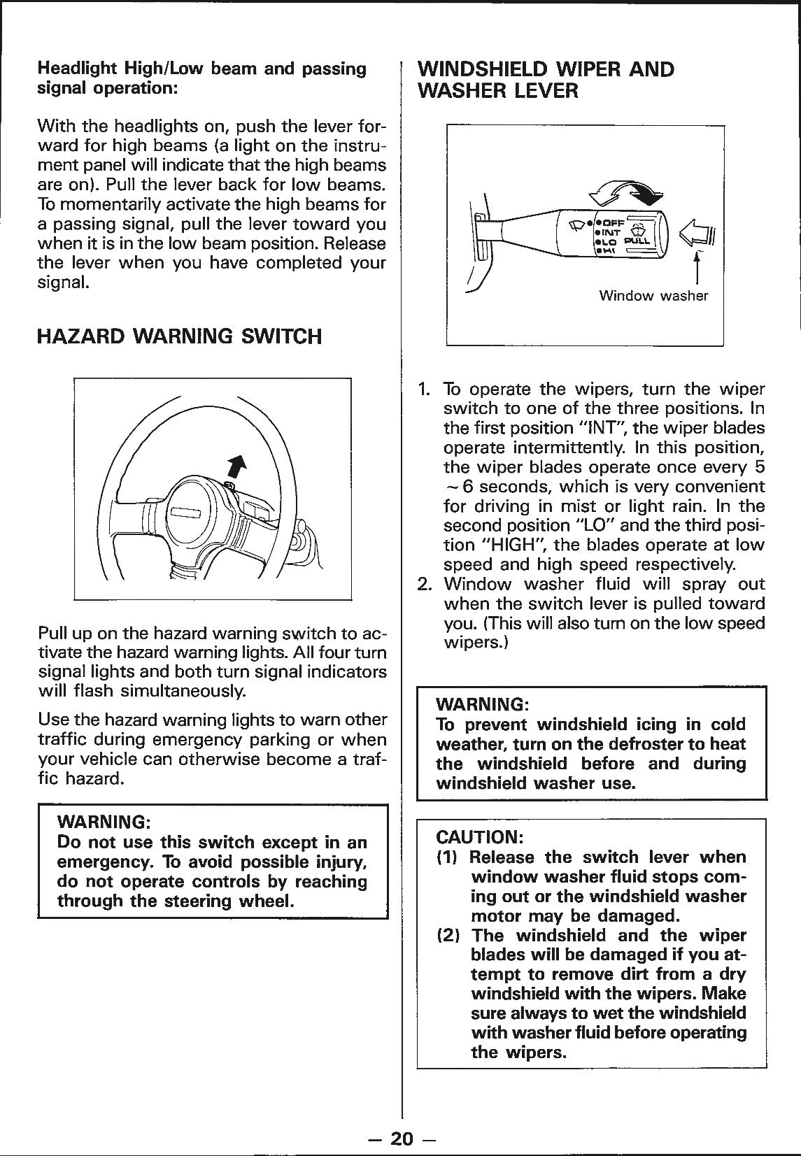 1988 Suzuki Samurai Owner's Manual | English