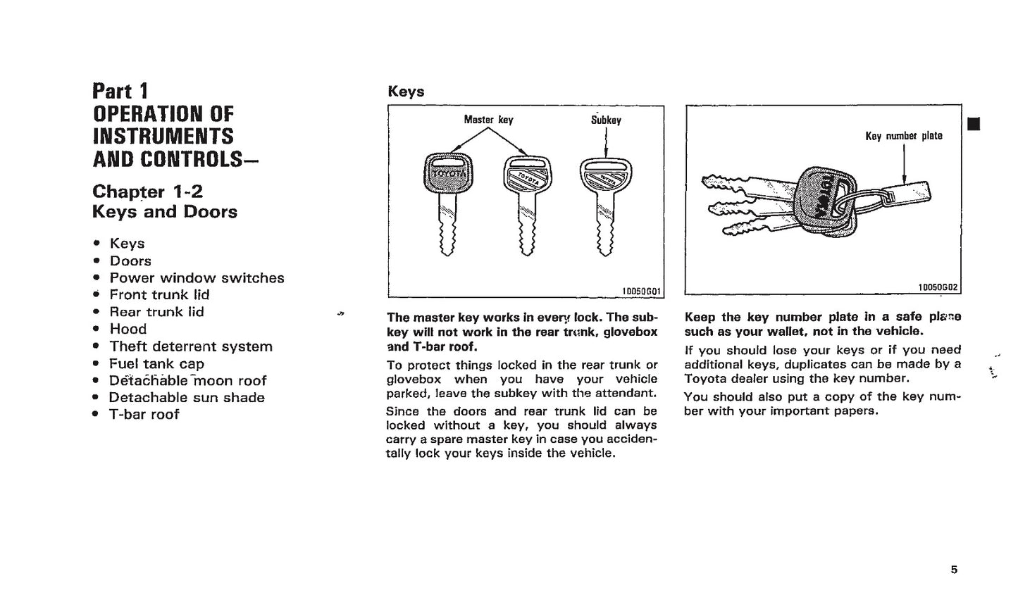 1993 Toyota MR2 Owner's Manual | English