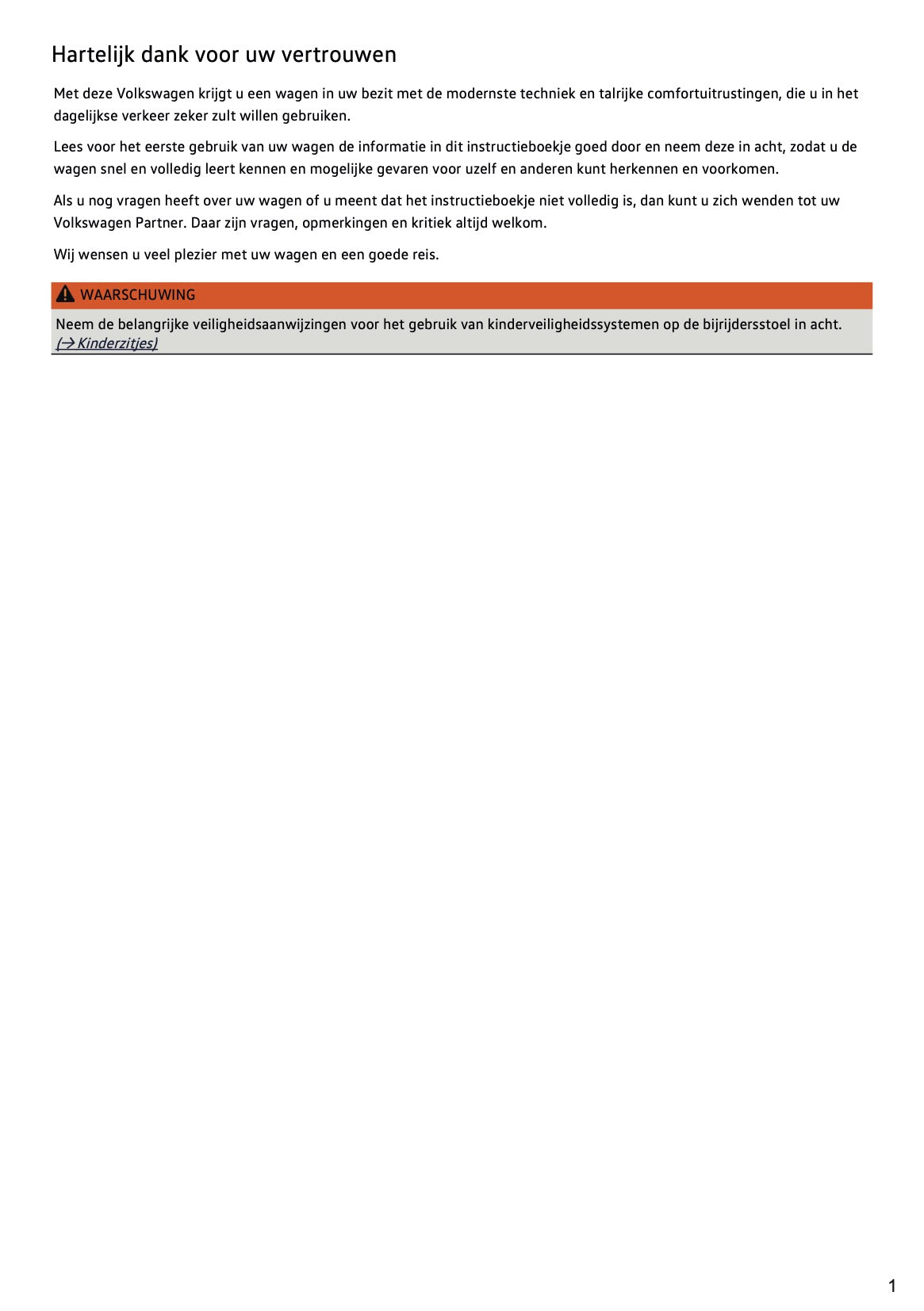 2020-2021 Volkswagen Tiguan Owner's Manual | Dutch