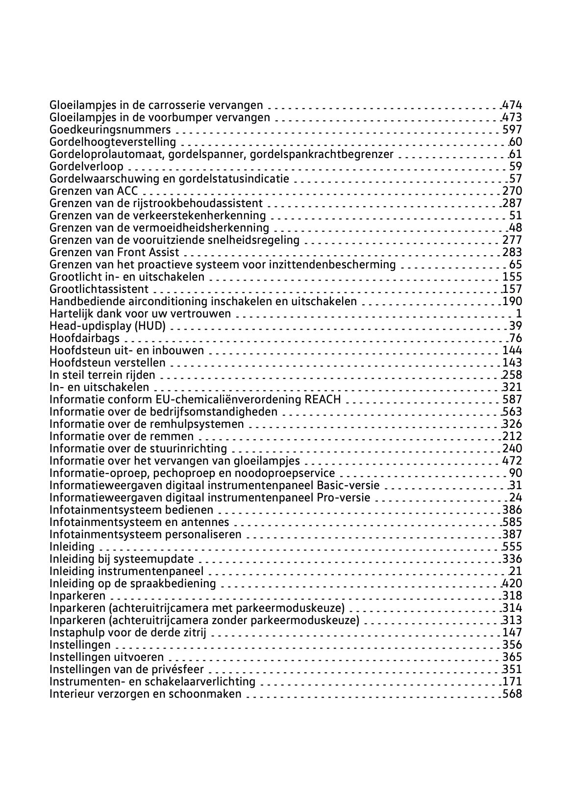 2021-2022 Volkswagen Tiguan Owner's Manual | Dutch
