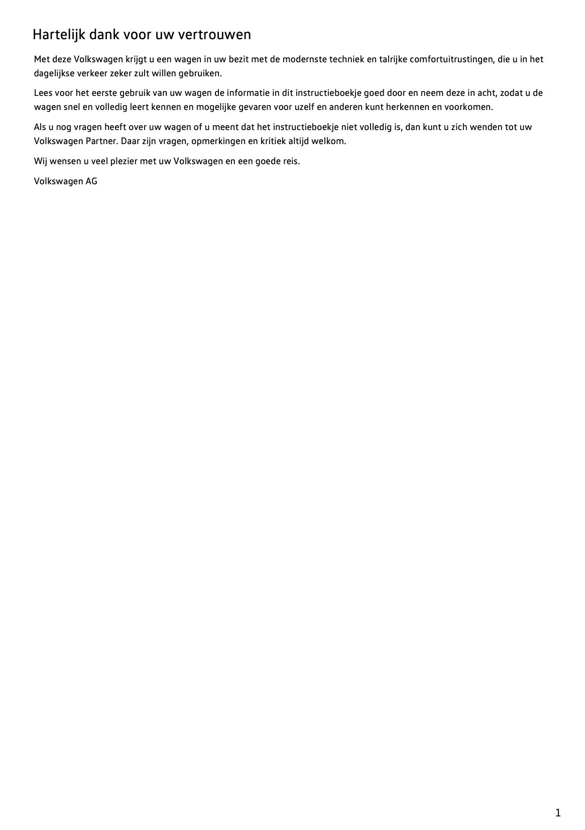 2019-2020 Volkswagen T-Roc Owner's Manual | Dutch