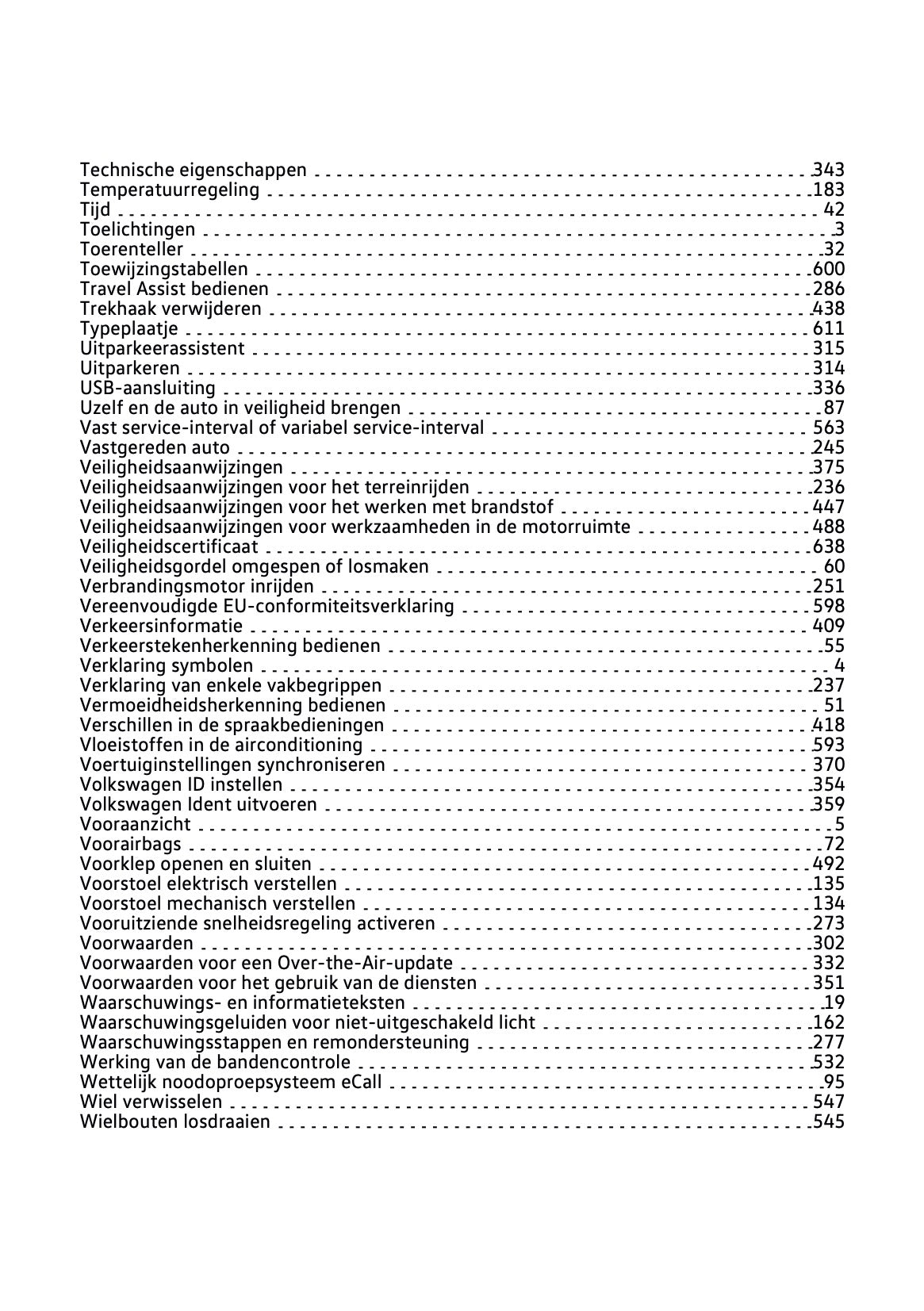 2023-2024 Volkswagen T-Roc Owner's Manual | Dutch