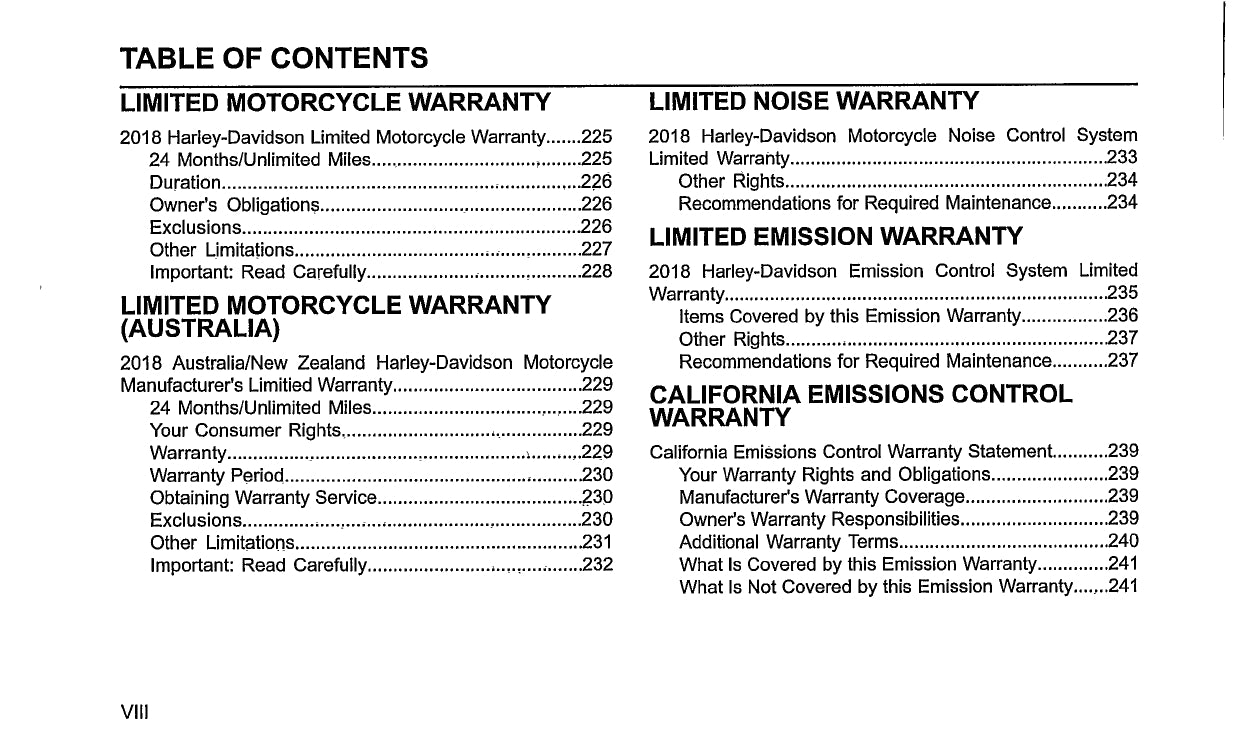 2018 Harley Davidson Trike Owner's Manual | English