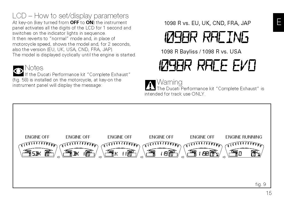 2009 Ducati Superbike Owner's Manual | English