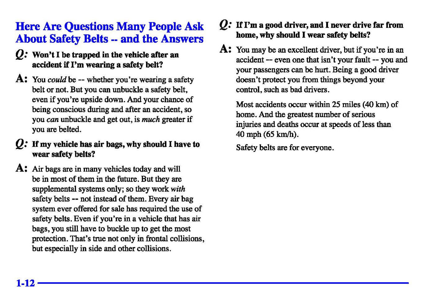 2000 Pontiac Firebird Owner's Manual | English