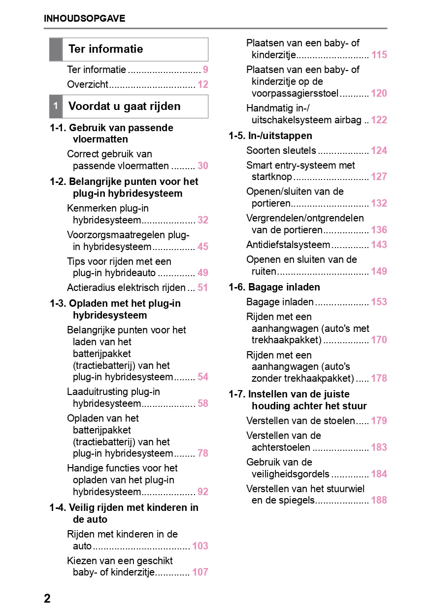 2023-2024 Lexus NX 450h+ Owner's Manual | Dutch