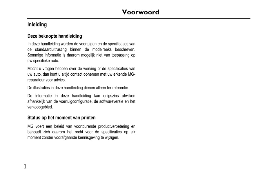 2020-2023 MG EHS PHEV Owner's Manual | Dutch