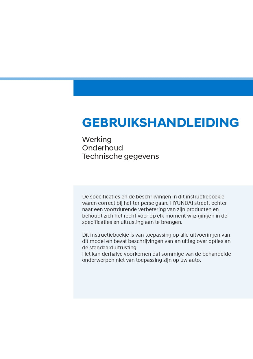 2023 Hyundai Tucson Hybrid/Tucson Plug-in Hybrid Owner's Manual | Dutch