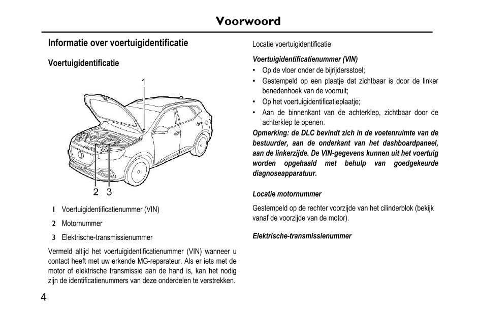 2020-2023 MG EHS PHEV Owner's Manual | Dutch
