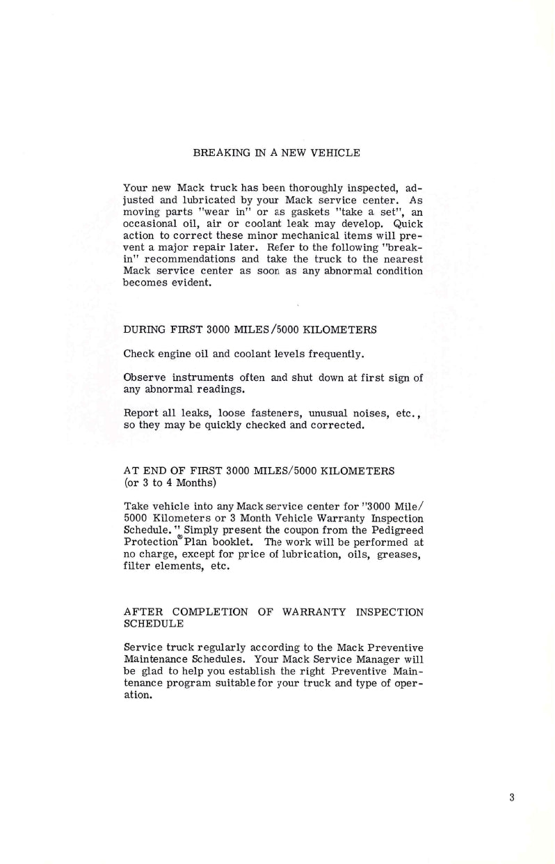 Mack MC/MR Owner's Manual | English