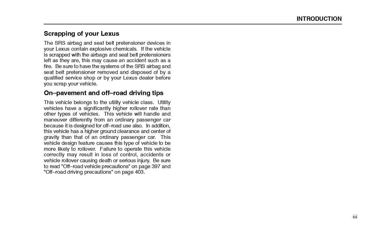 2000 Lexus LX 470 Owner's Manual | English