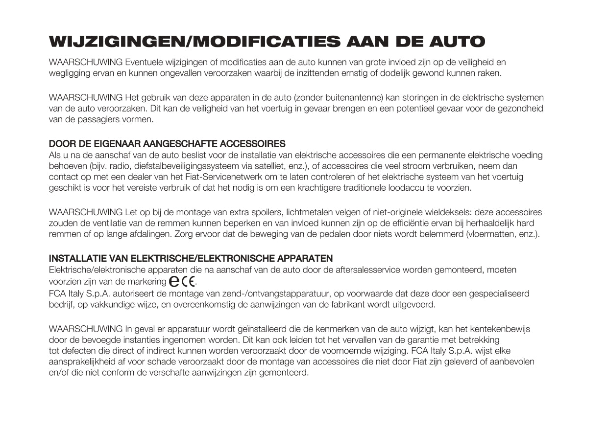 2023 Fiat 500/500C Owner's Manual | Dutch