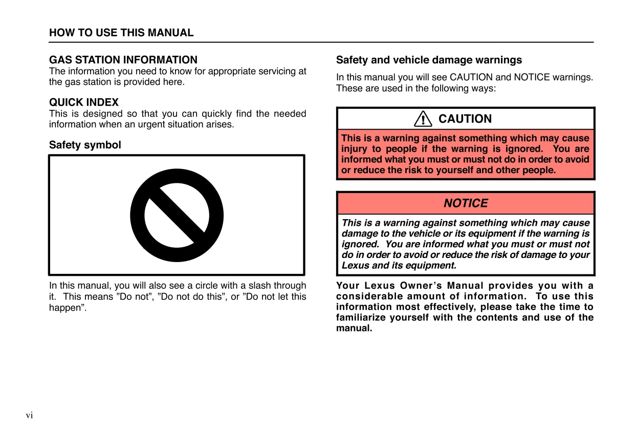 2001 Lexus LX 470 Manuel du propriétaire | Anglais