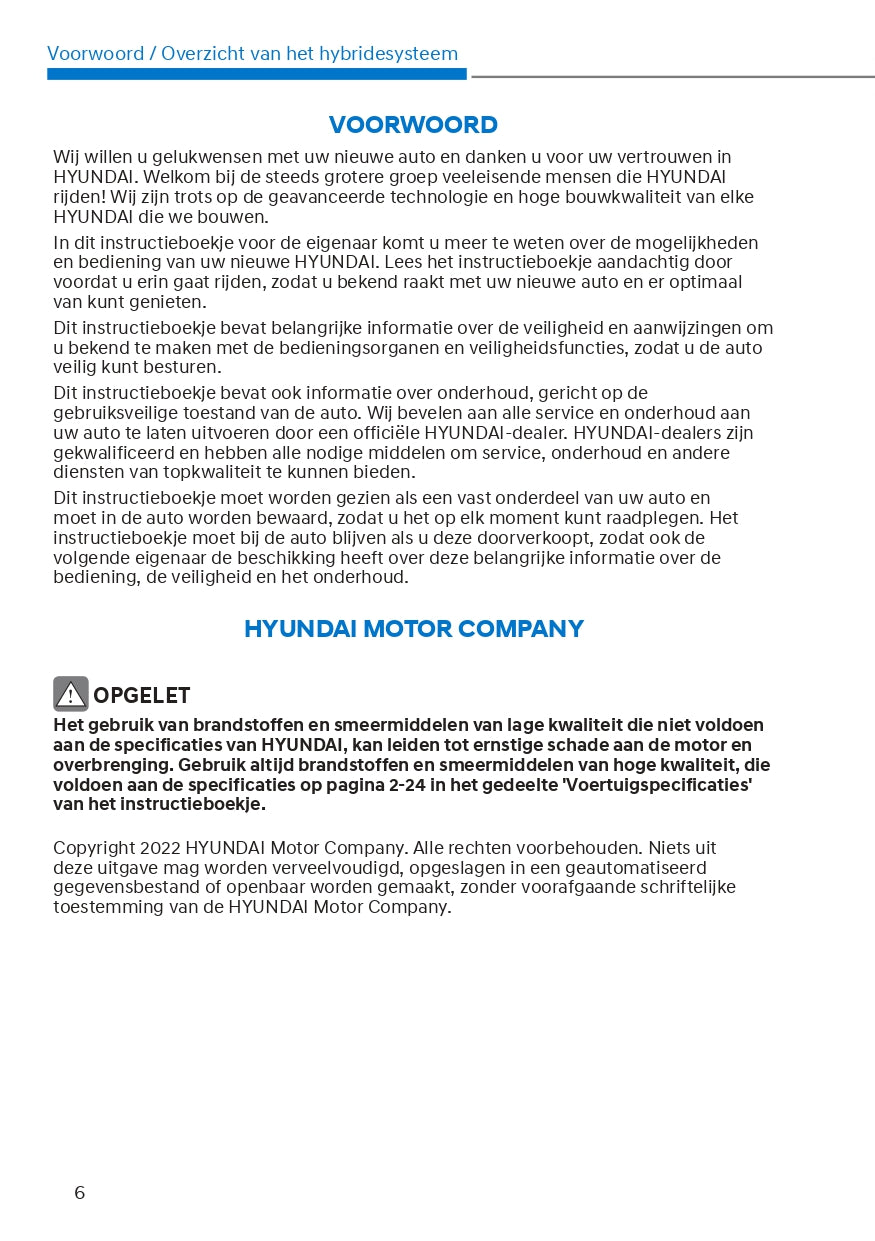 2023 Hyundai Tucson Hybrid/Tucson Plug-in Hybrid Owner's Manual | Dutch