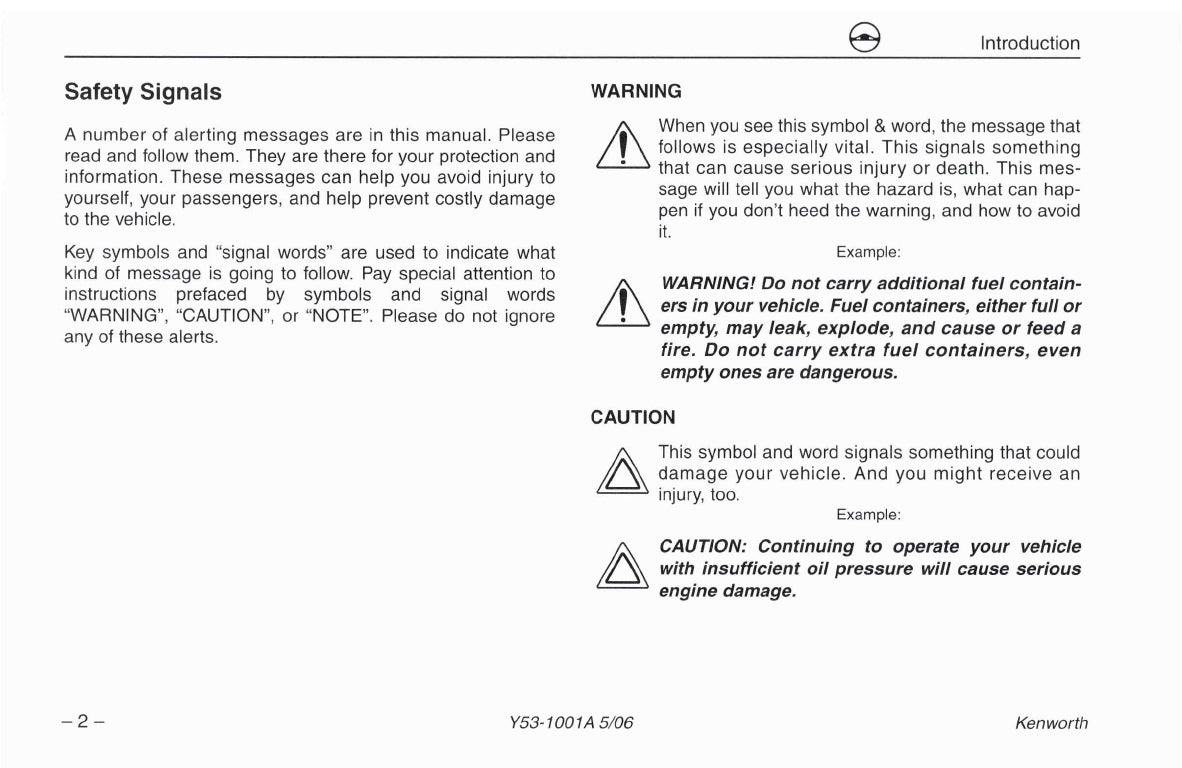 2004-2010 Kenworth W900/T600/T660 /T800/C500 Owner's Manual | English