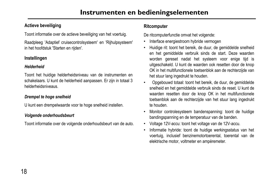 2020-2023 MG EHS PHEV Owner's Manual | Dutch