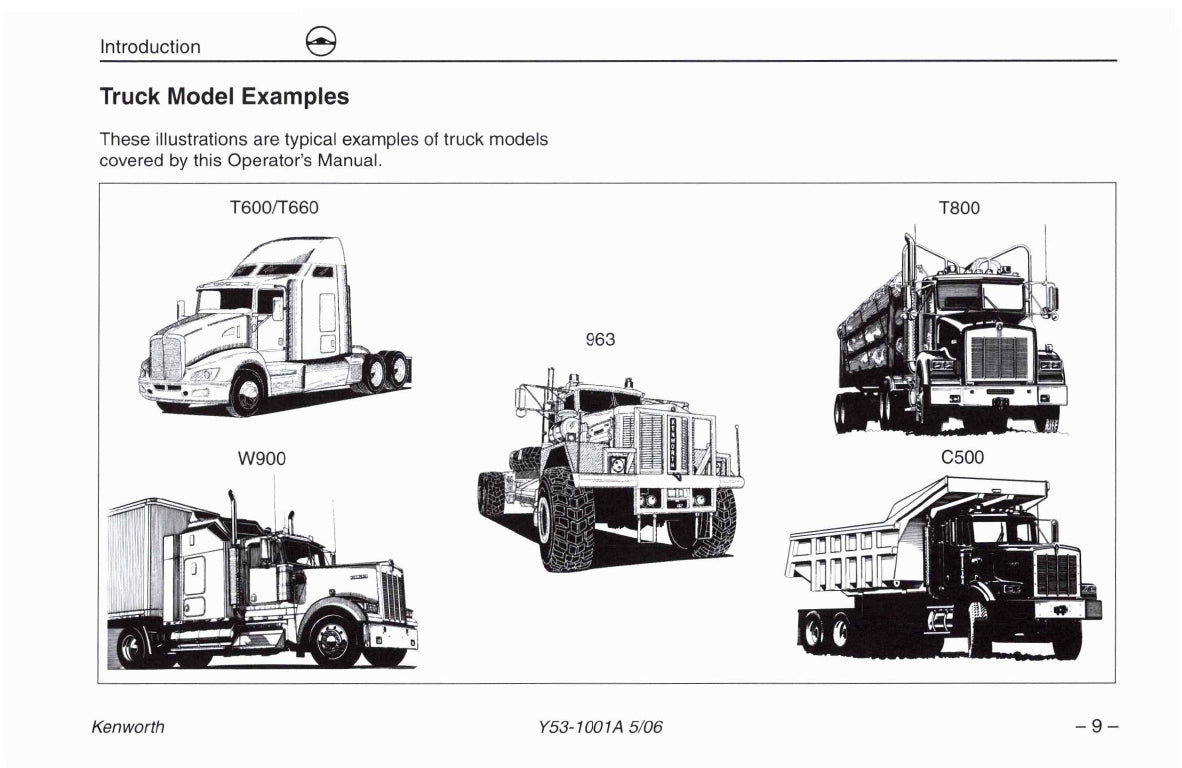 2004-2010 Kenworth W900/T600/T660 /T800/C500 Owner's Manual | English
