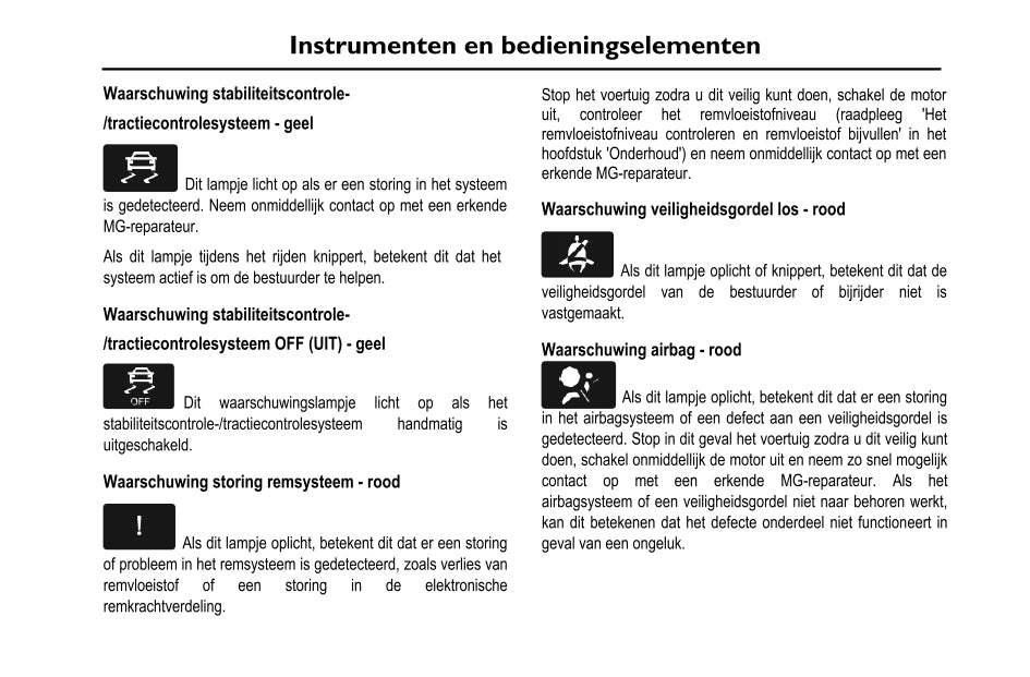 2020-2023 MG EHS PHEV Owner's Manual | Dutch