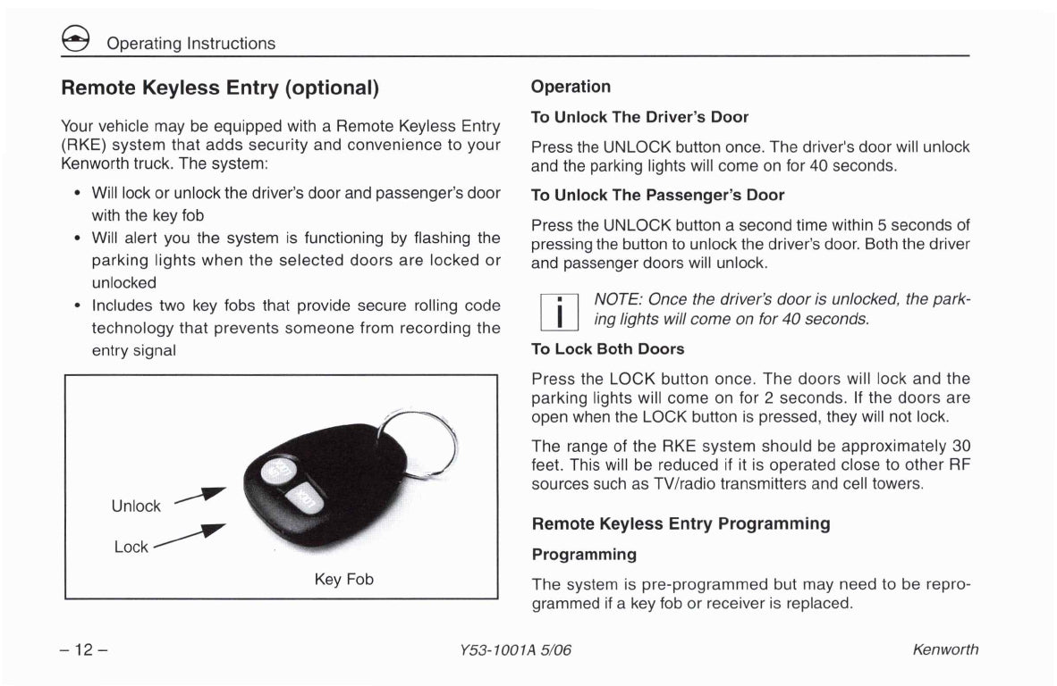 2004-2010 Kenworth W900/T600/T660 /T800/C500 Owner's Manual | English