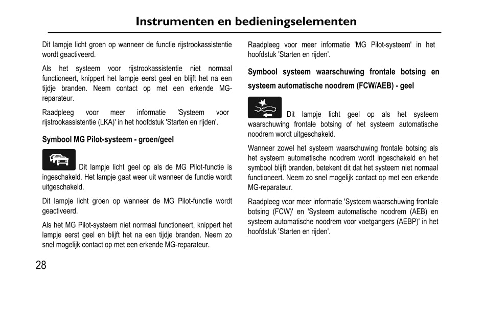 2020-2023 MG EHS PHEV Owner's Manual | Dutch